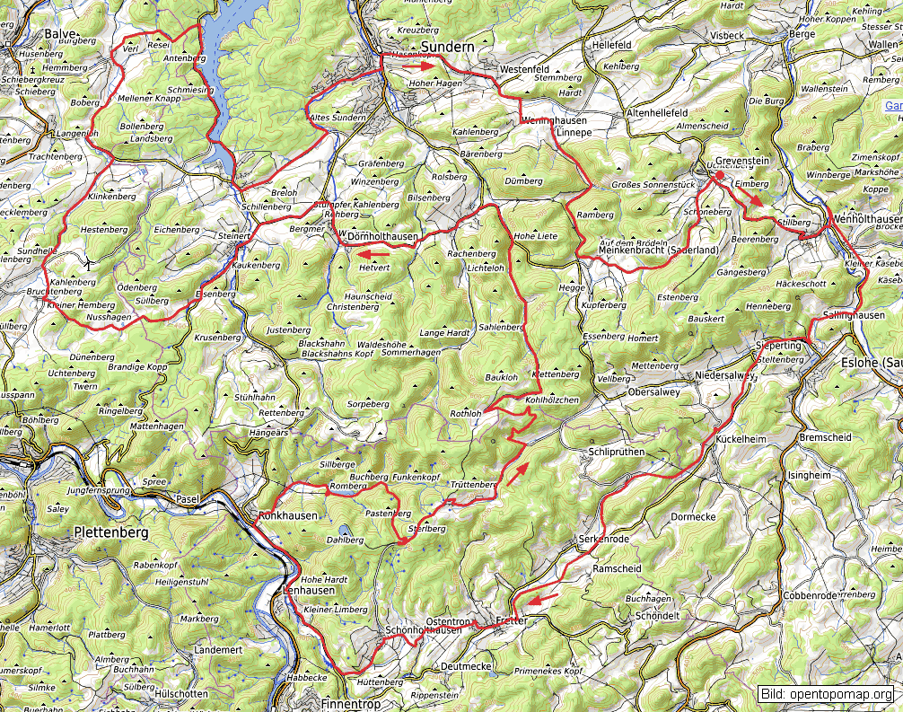 Rennradtour 1 Große Homert Runde