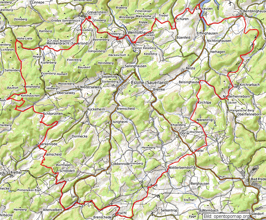 Rennrad-Tour 2 : Wellenritt Höhenprofil